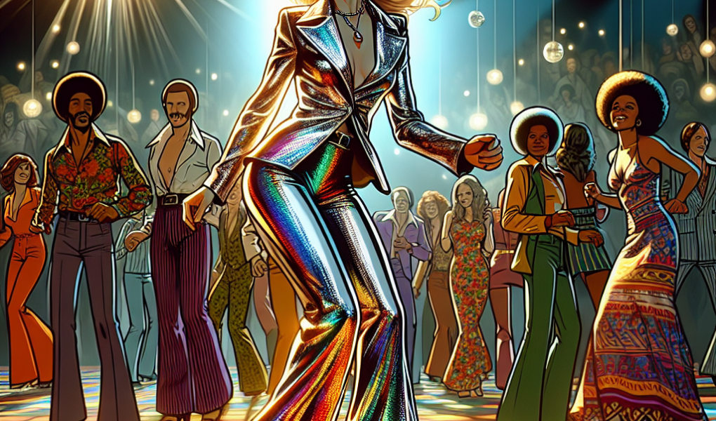 Mujer bailando en una fiesta de los años 70